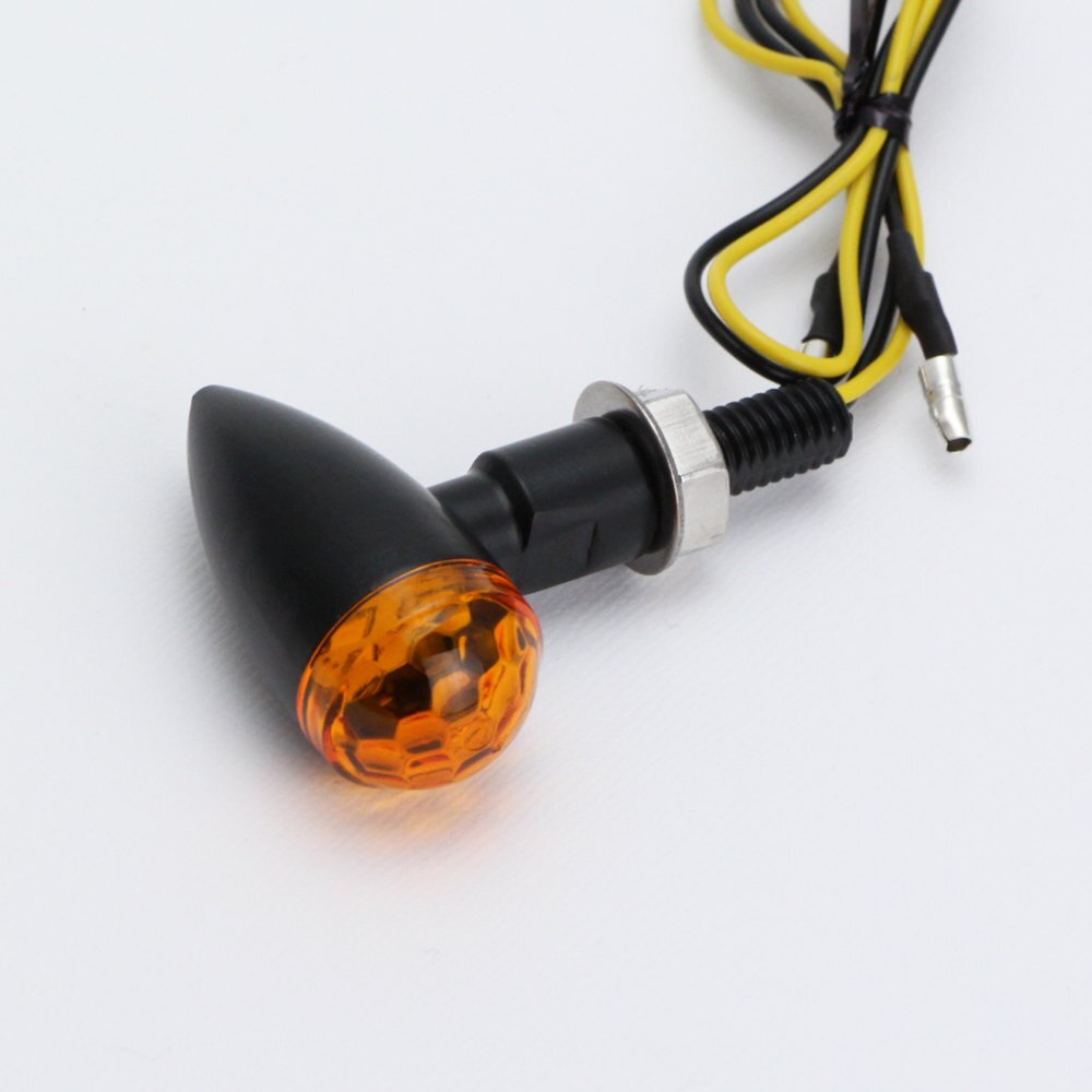 ウインカー LED オレンジ 2個セット 汎用 マイクロ ブレット カスタム ミニ 砲弾型 小型 極小 バイク用 ステー 一体型_画像3