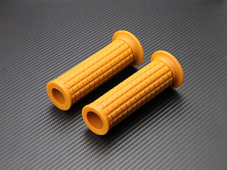 ハンドル グリップ ブラウン バイク用 ラバーグリップ バイク 貫通タイプ ビンテージ クラシック_画像1