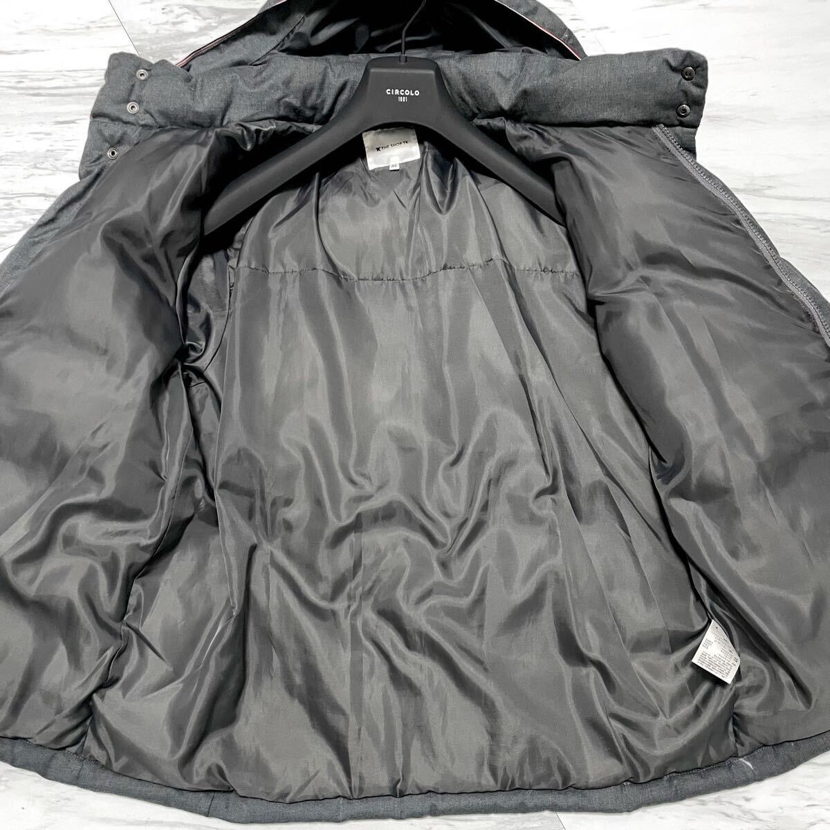 極美品/希少XL●2way タケオキクチ TAKEO KIKUCHI ダウンジャケット ブルゾン アウター トリコロール フード着脱 グレー メンズ 近年_画像3