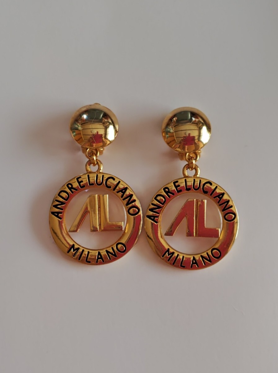 アンドレルチアーノANDRE LUCIANO☆ゴールドイヤリング☆クリップタイプ☆ヴィンテージ☆未使用/超美品_画像1