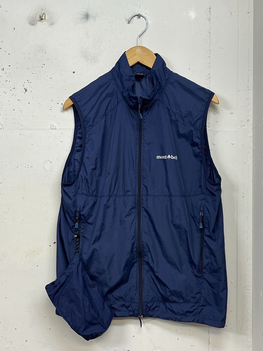 mont-bell モンベル ナイロンベスト ウインドブラストベスト メンズM 紺_画像1