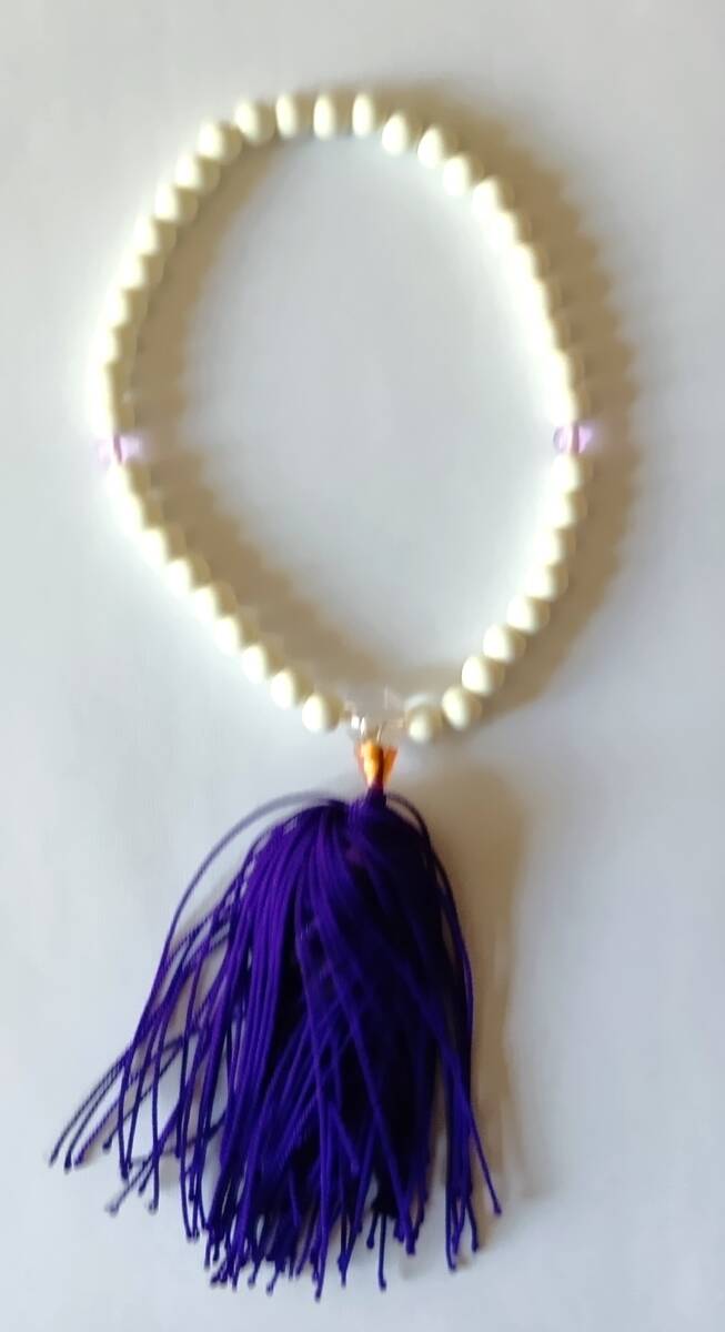 お数珠　房は青紫　数珠　じゅず　法事_画像6