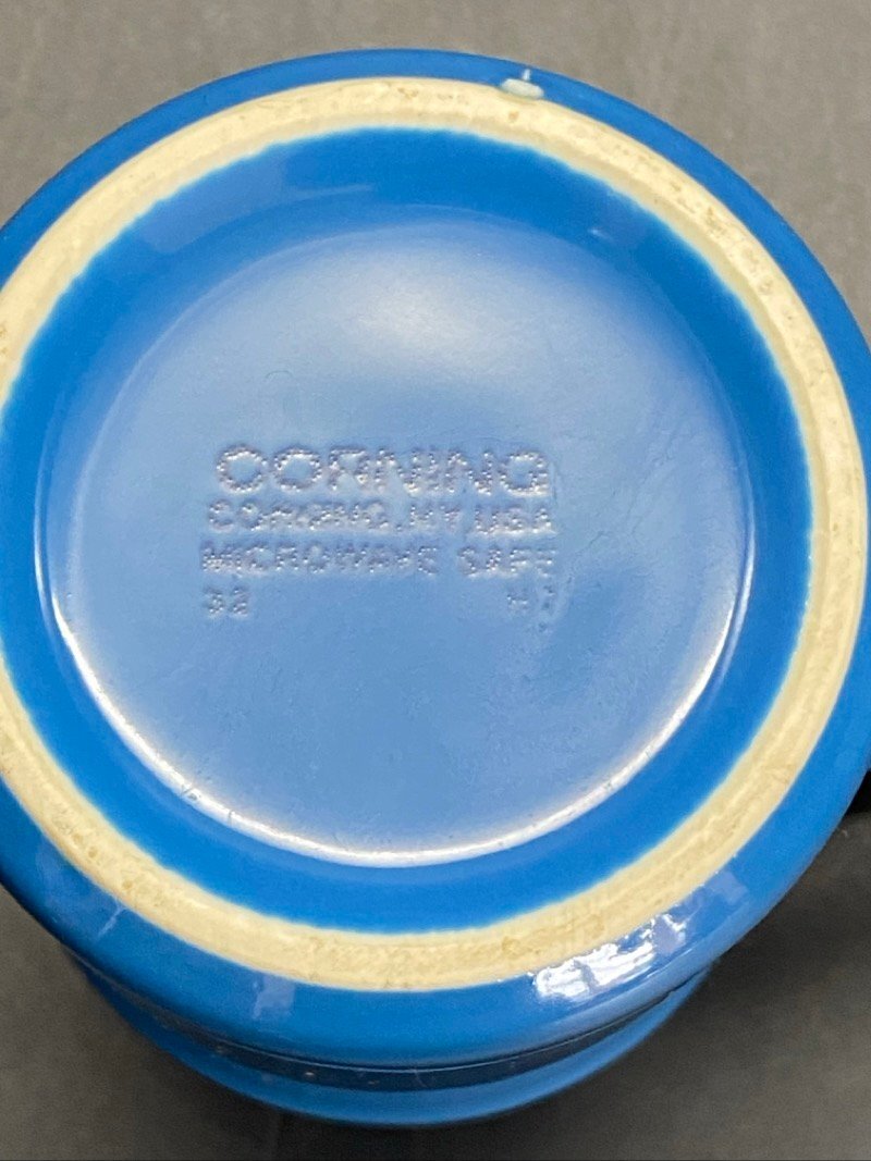 アメリカ製 USA ビンテージ CORNING コーニング マグカップ ブルー 検パイレックス 3個セット ☆ちょこオク☆60_画像9