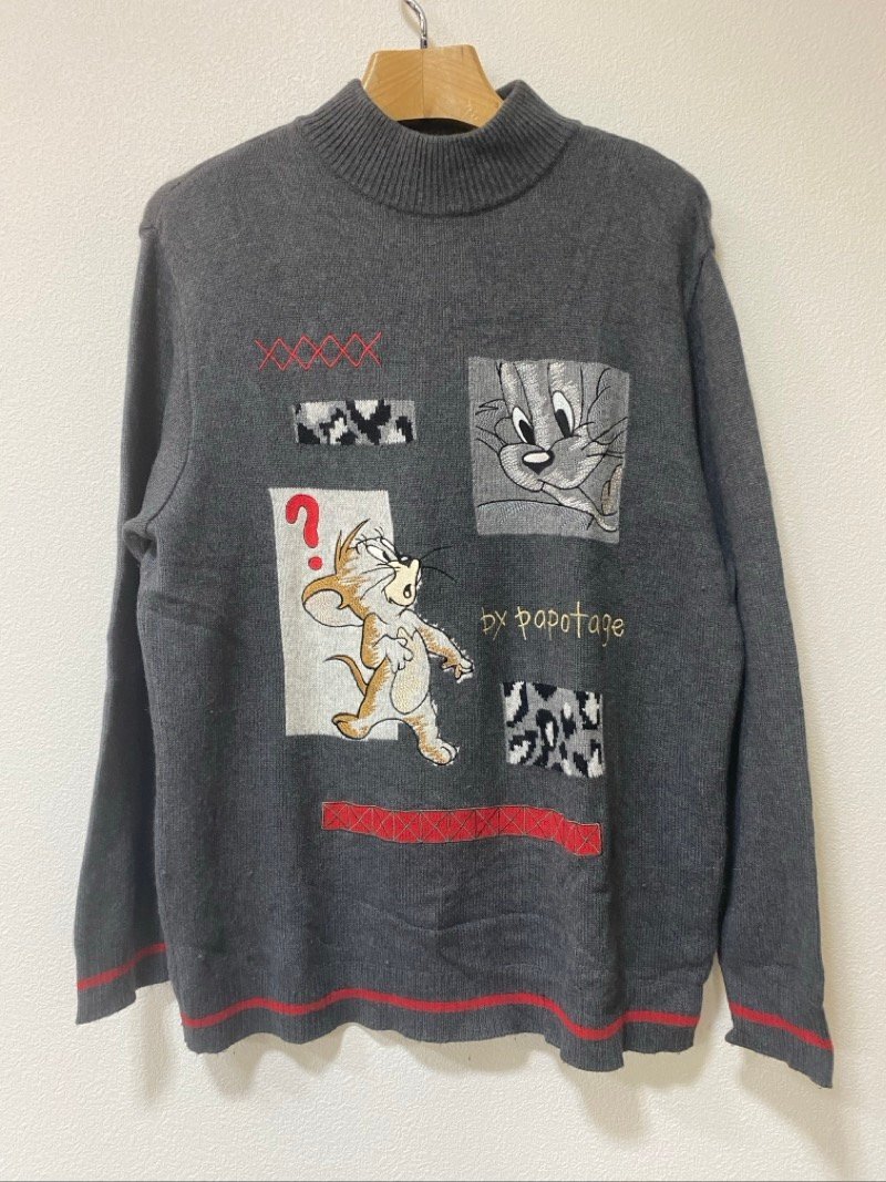 PAPOTAGE パポタージュ Tom and Jerry アンゴラ混 ニット セーター トムとジェリー 古着 ☆ちょこオク☆80_画像1