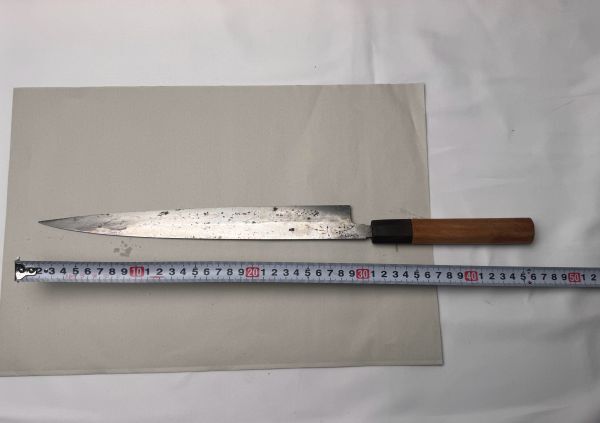  правильный . рыборазделочный нож незначительный лезвие .. кухонная утварь режущий инструмент кулинария человек работник для японский кухонный нож лезвие миграция : примерно 310mm масса : примерно 147g