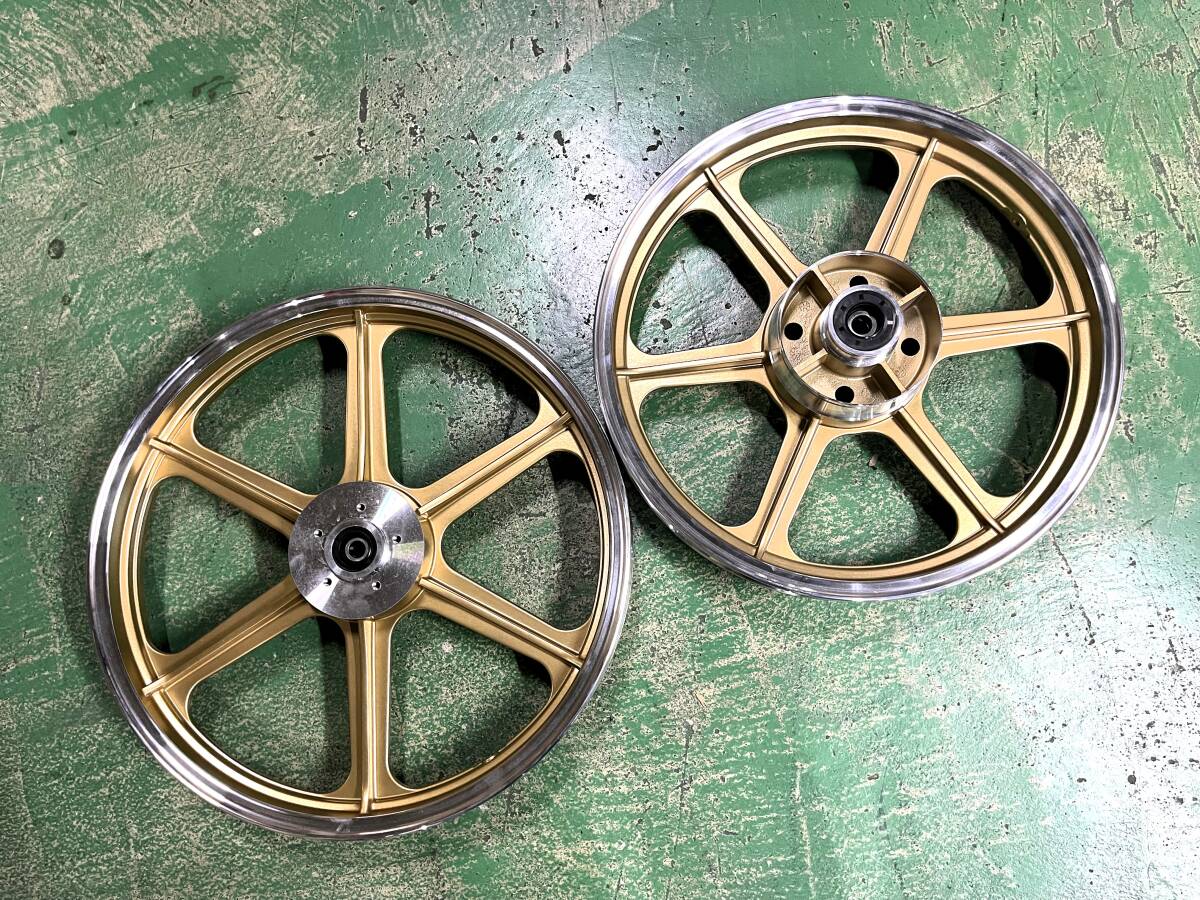 ホーク　キャストホイール　金/前後セットCB250T CB400T CB250N CB400Nダブル対応 当時仕様 セブンスターキャスト BEET メルバ ハヤシ_画像3