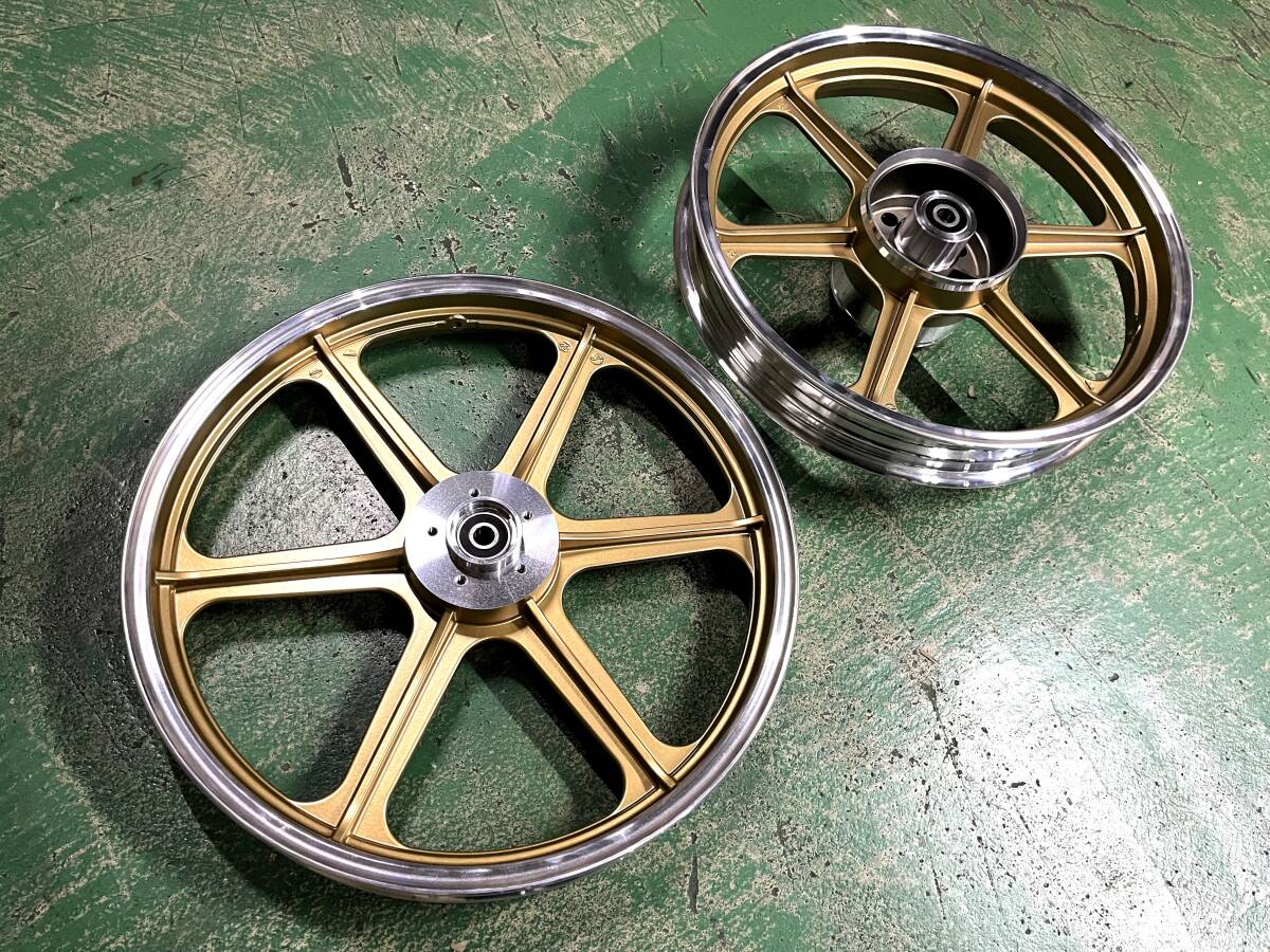 ホーク　キャストホイール　金/前後セットCB250T CB400T CB250N CB400Nダブル対応 当時仕様 セブンスターキャスト BEET メルバ ハヤシ_画像7
