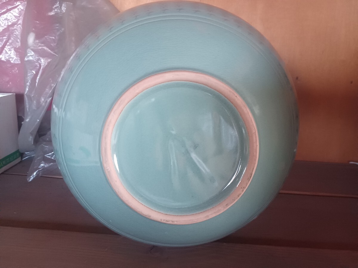 花瓶 花器 陶器 高麗青磁 壺 花入 青磁 インテリア 飾り壺 保管品　昭和レトロ　アンティーク　新品_画像4