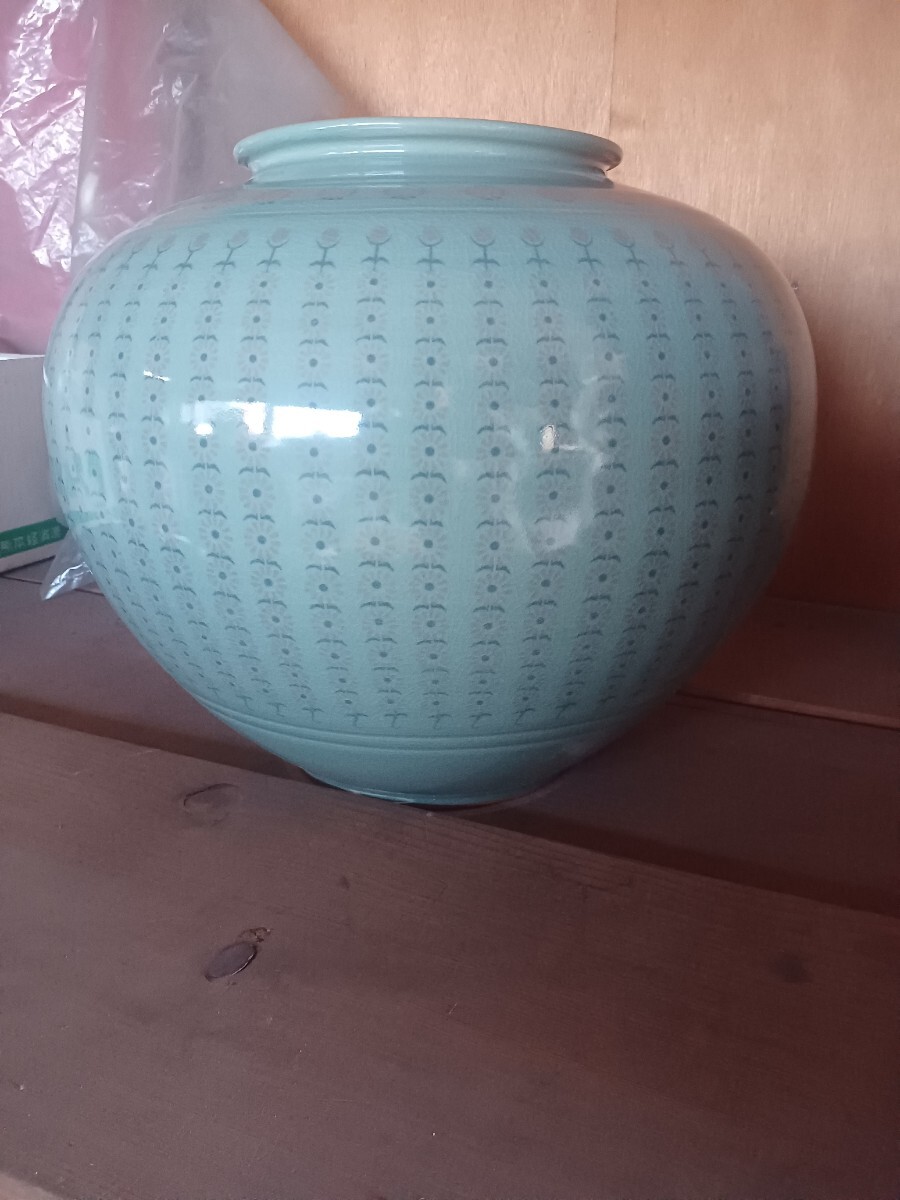 花瓶 花器 陶器 高麗青磁 壺 花入 青磁 インテリア 飾り壺 保管品　昭和レトロ　アンティーク　新品_画像5