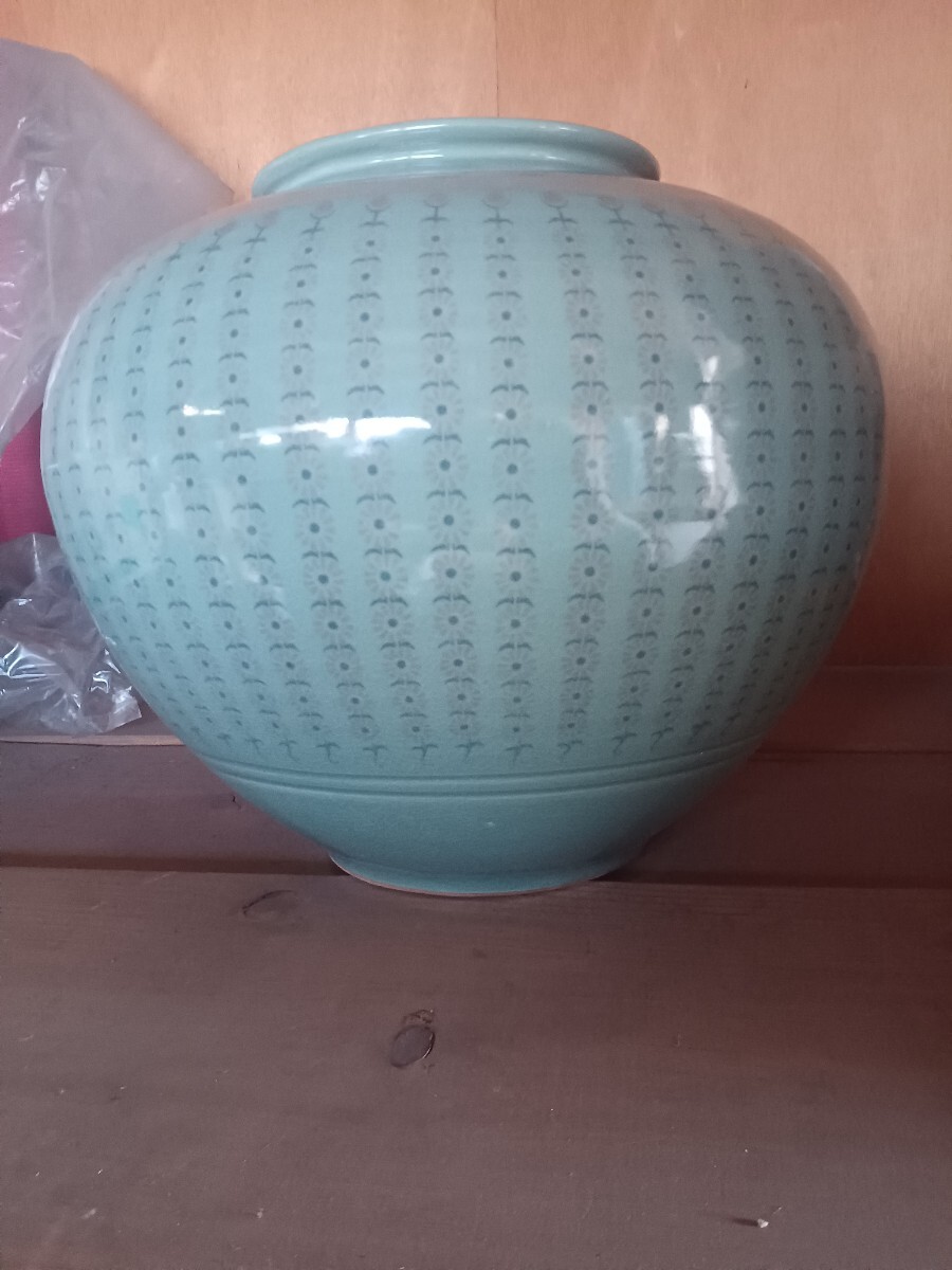 花瓶 花器 陶器 高麗青磁 壺 花入 青磁 インテリア 飾り壺 保管品　昭和レトロ　アンティーク　新品_画像6