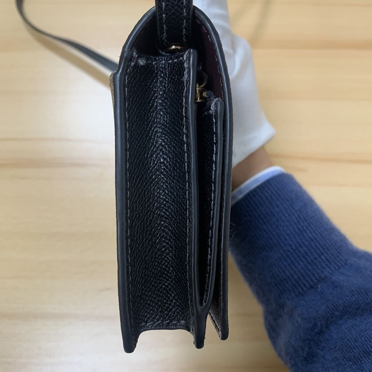 【L17640】美品 COACH コーチ ショルダーウォレット ショルダーバッグ ブラック CX592 クロスボディバッグ クラッチバッグ_画像4