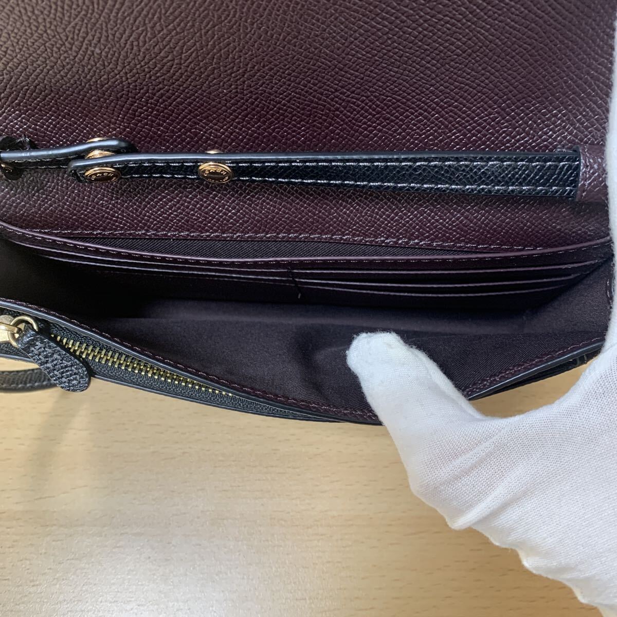 【L17640】美品 COACH コーチ ショルダーウォレット ショルダーバッグ ブラック CX592 クロスボディバッグ クラッチバッグ_画像9