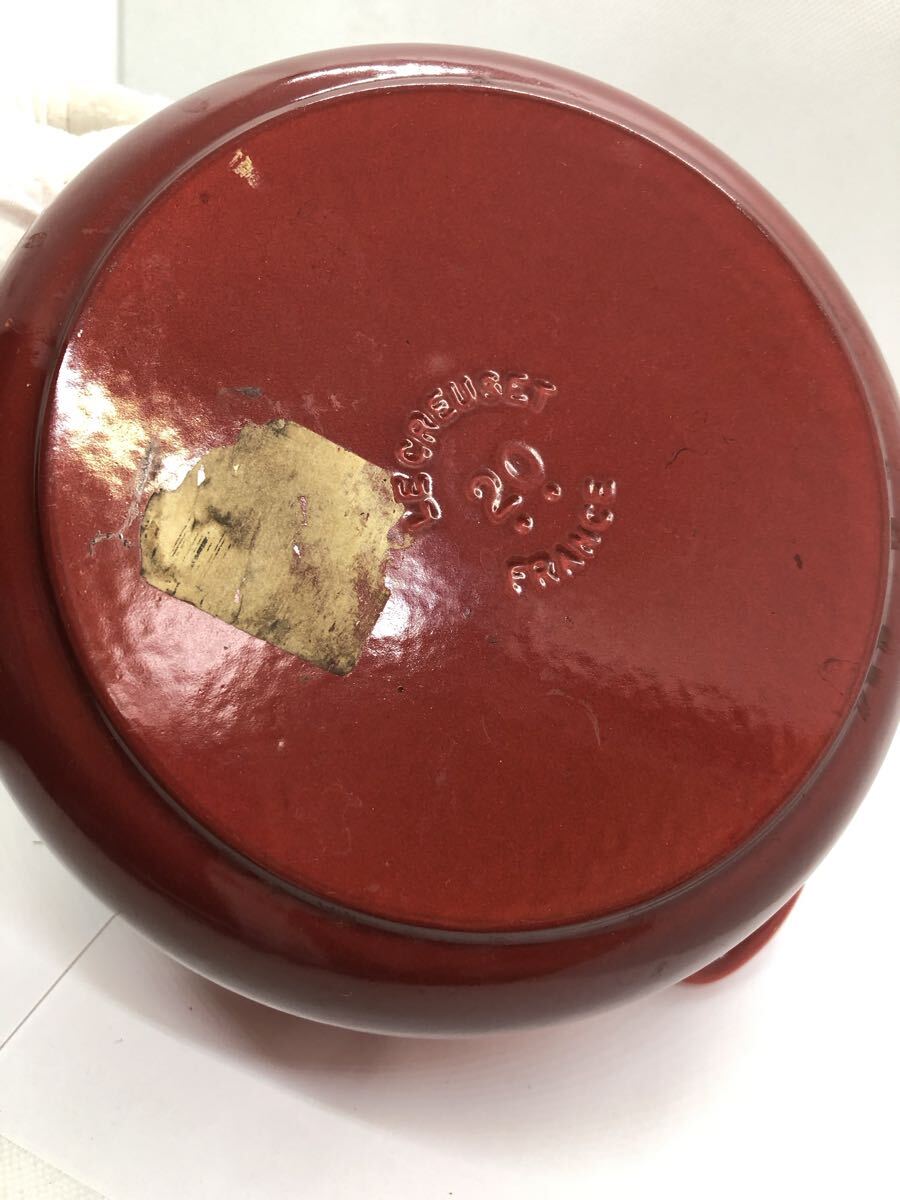 [A/0]LE CREUSETru Crew ze кастрюля с двумя ручками ko раскладушка красный 20cm кухонная утварь 