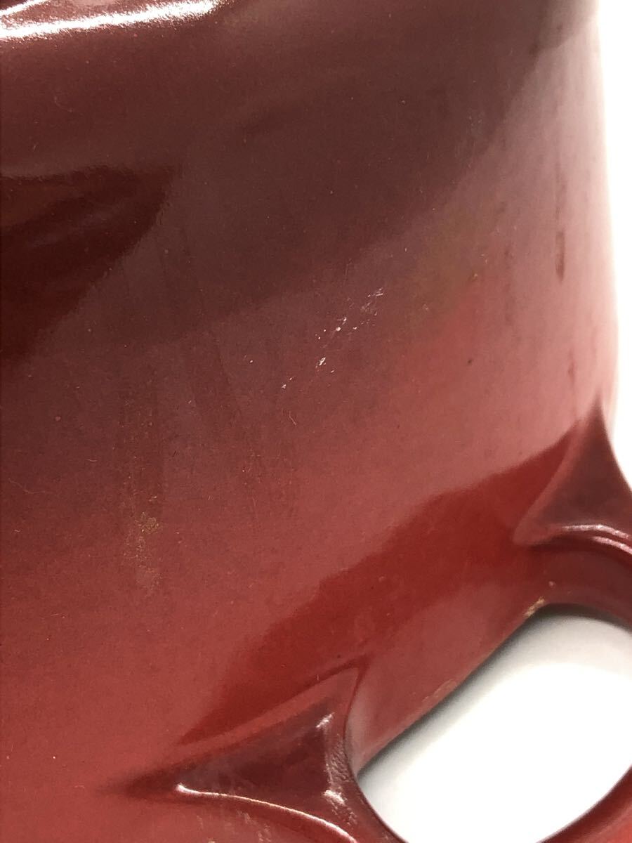 [A/0]LE CREUSETru Crew ze кастрюля с двумя ручками ko раскладушка красный 20cm кухонная утварь 