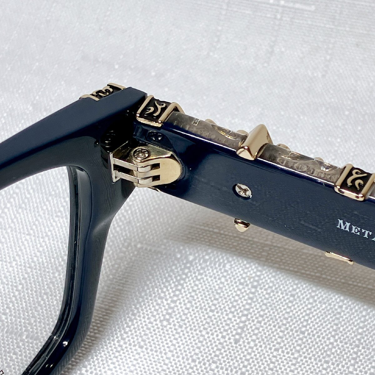 【新品未使用品】METAL EDGE メタルエッジ ME-1048 ネイビー 56サイズ スクエア トライバル模様 クロスモチーフ ワイルド_画像7