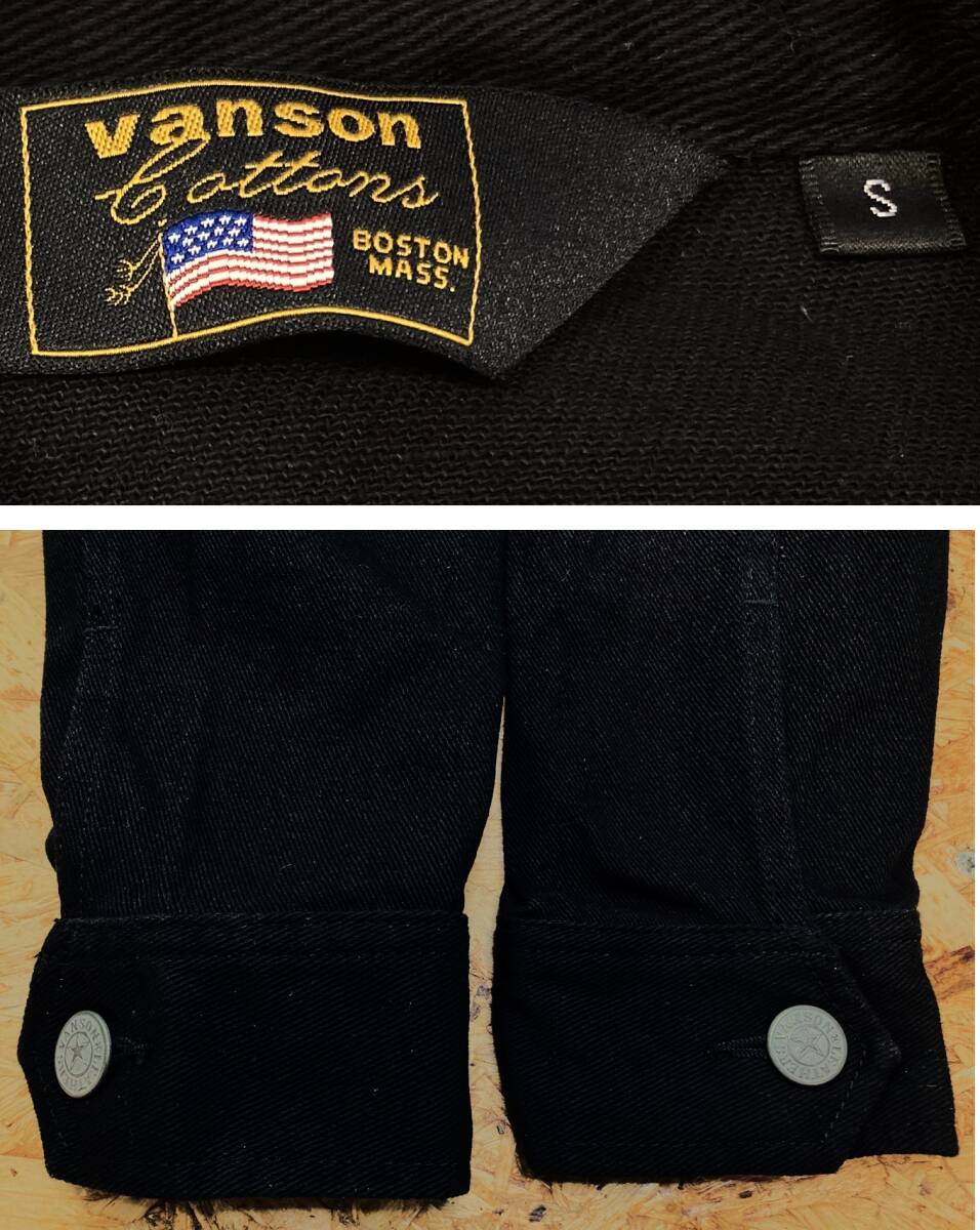 訳アリ展示品(S)定価21,780円【VANSON フライングエンブレム 総刺繍 デニム オールインワン】JFV-601黒色 未使用 バイカーアメカジ668_画像9