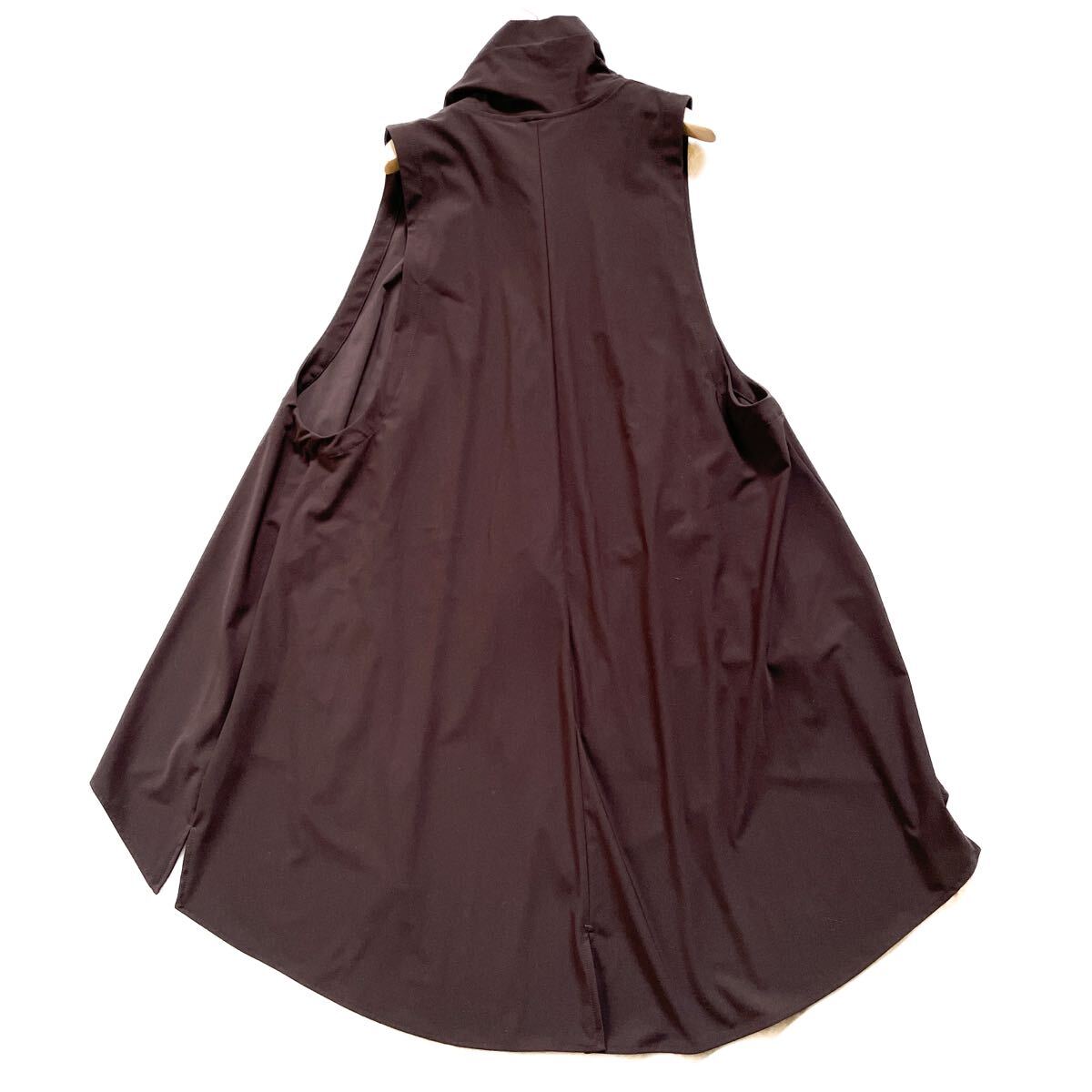 近年　センソユニコ　芽風　変形　ロングカーディガン　38 M 羽織り　ブラウン　前開き　茶色　日本製　薄手　ジレ　ベスト_画像2