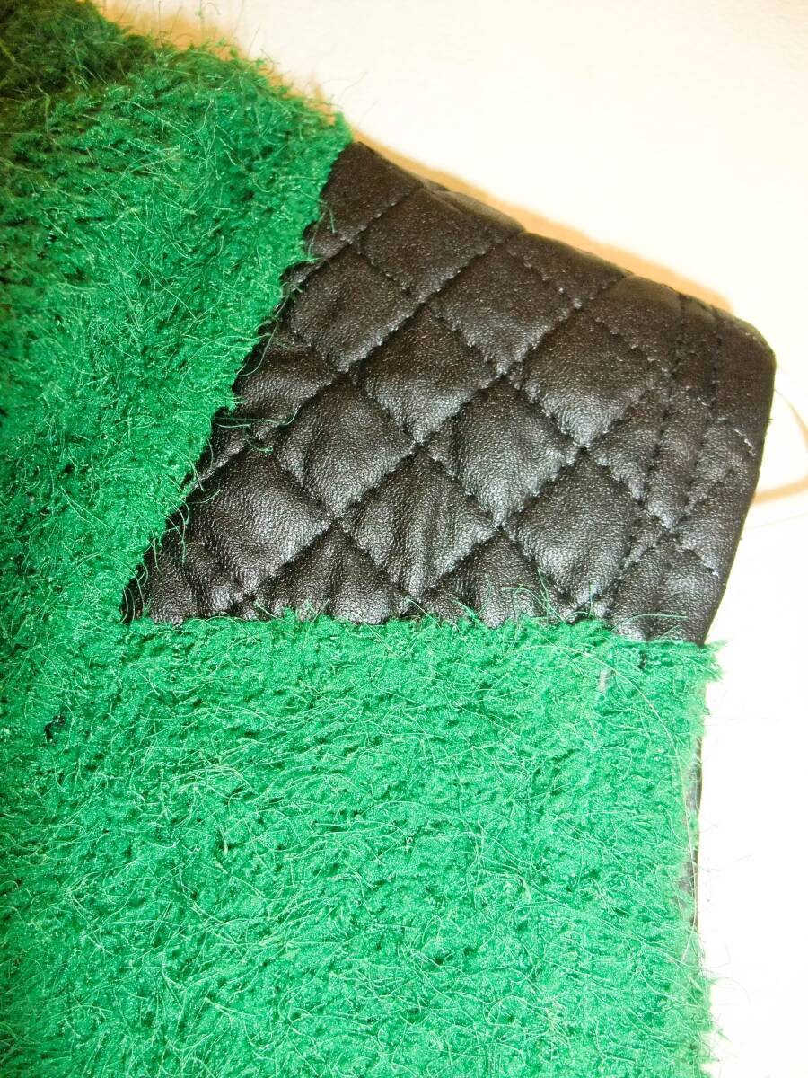 （M L）　グリーン都黒キルティング温か素材チュニックワンピース_画像4