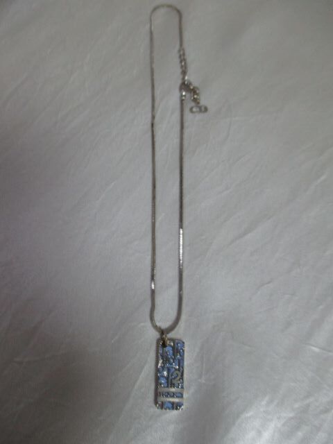 Dior ディオール 青トロッタープレートネックレス（USED）111625si_画像5