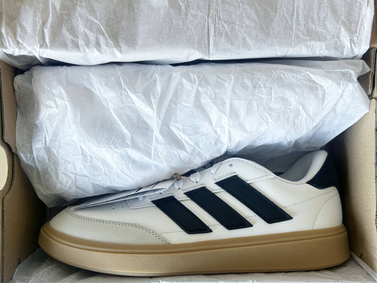 [1 иен новый товар ]27cm Adidas пальто блок M adidas COURTBLOCK M WHITE/BLACK/GUM US9/27cm JS4116