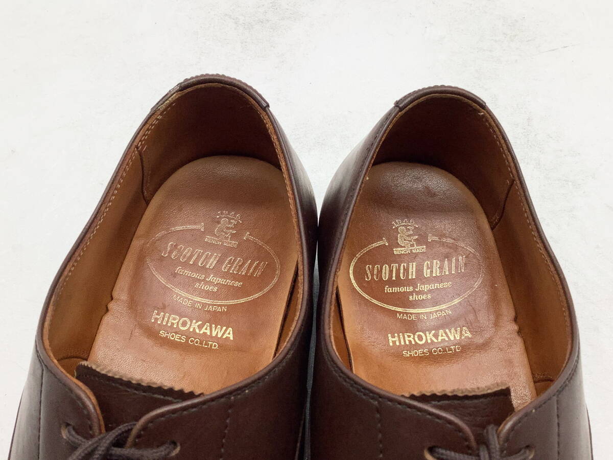 【良品】SCOTCH GRAIN スコッチグレイン ★ シャインオアレイン 内羽ストレートチップドレス グッドイヤー製 Made in Japan 25.5 ★_画像5