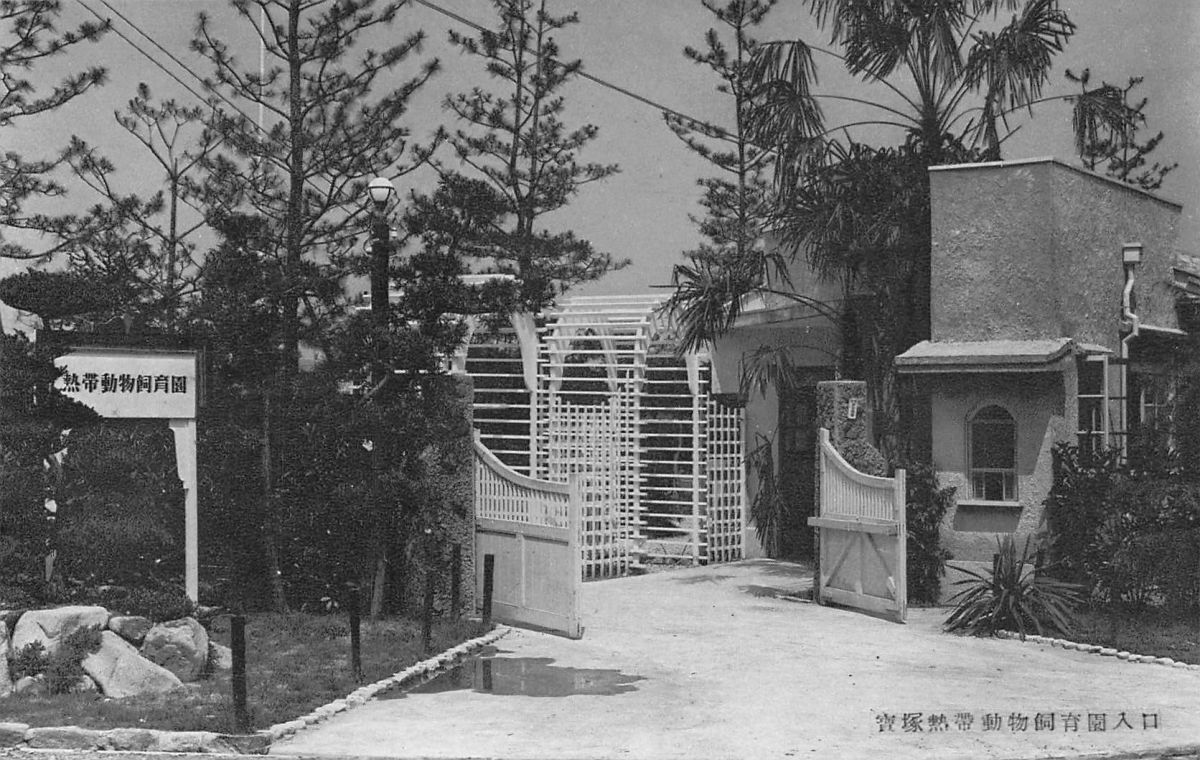 【絵葉書15】寶塚 熱帯動物飼育園　入口　宝塚_画像1