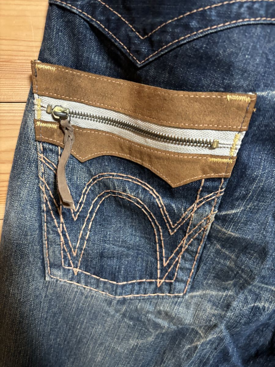 EDWIN EXCLUSIVE VINTAGE XV GENUINE QUALITY エドウィン デニム ジーンズ 34 サイズ ユーズド加工_画像5