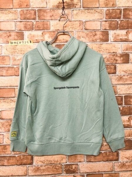 Right-on ライトオン × スポンジボブ キッズ スウェットフーディー 140 くすみグリーン ポリエステル他_画像4