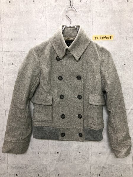 RAY BEAMS レイビームス レディース ダブルボタン ショートジャケット グレー ウール他_画像1