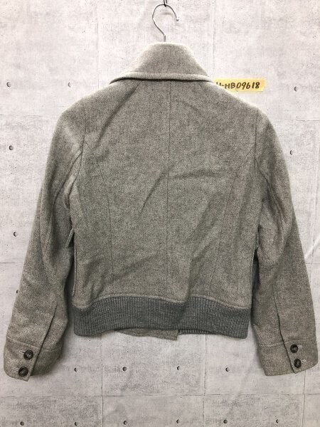 RAY BEAMS レイビームス レディース ダブルボタン ショートジャケット グレー ウール他_画像4