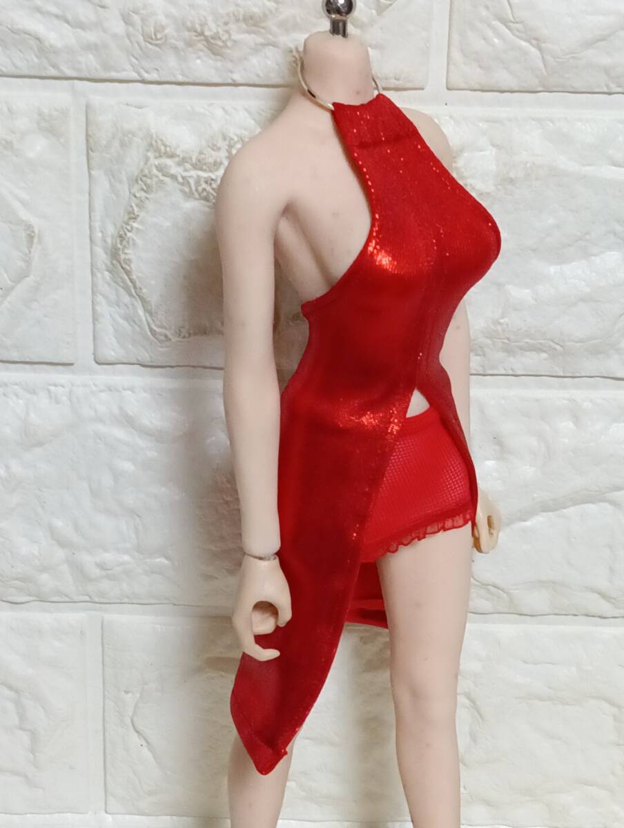 1/6スケール ファイセン TBLeague【S07】:レッドの前開きワンピース&スカート_画像2