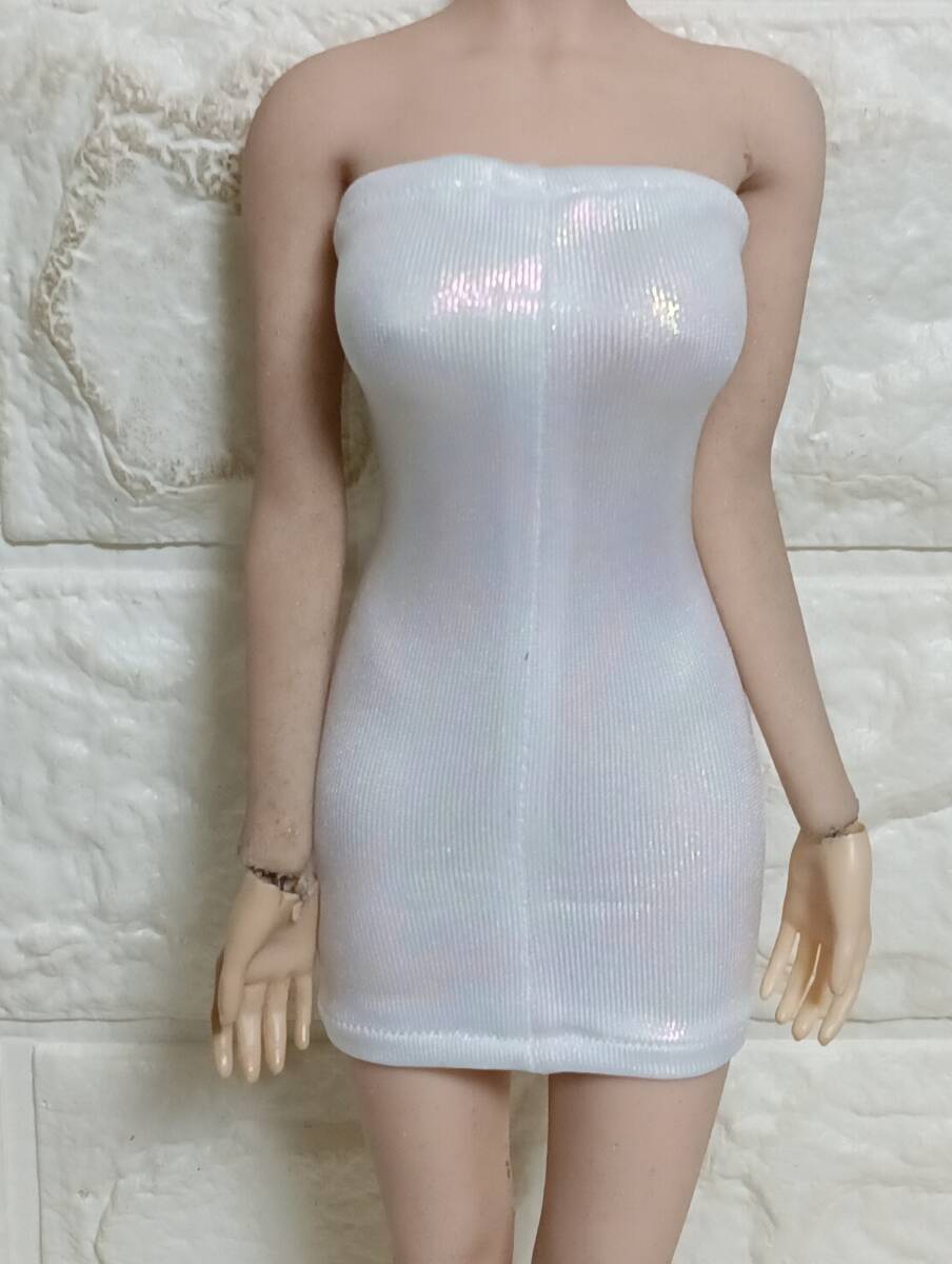  1/6スケール ファイセン TBLeague【S07】：パールホワイト　チューブトップ　ワンピース_画像1