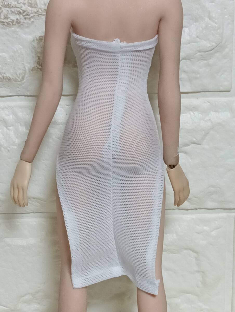  1/6スケール ファイセン TBLeague【S07】：ホワイト　透け透けメッシュ　ワンピース_画像4