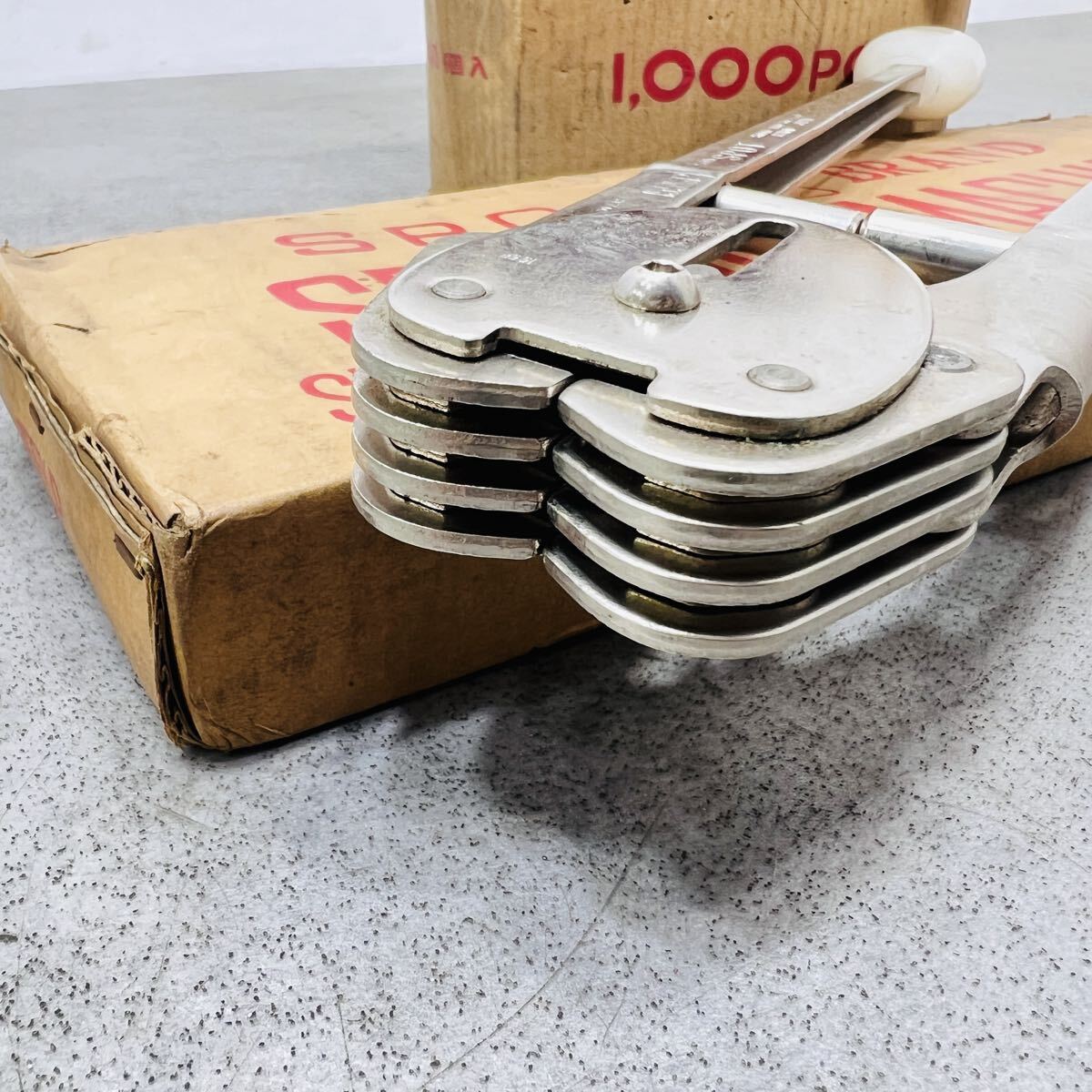 【251024-053】SPOT バンド引締機 No.90/パンチ バンド封函機 155mm Pタイプ 昌弘工機/スーパー シール15.5m/m/紐掛け 梱包機_画像4