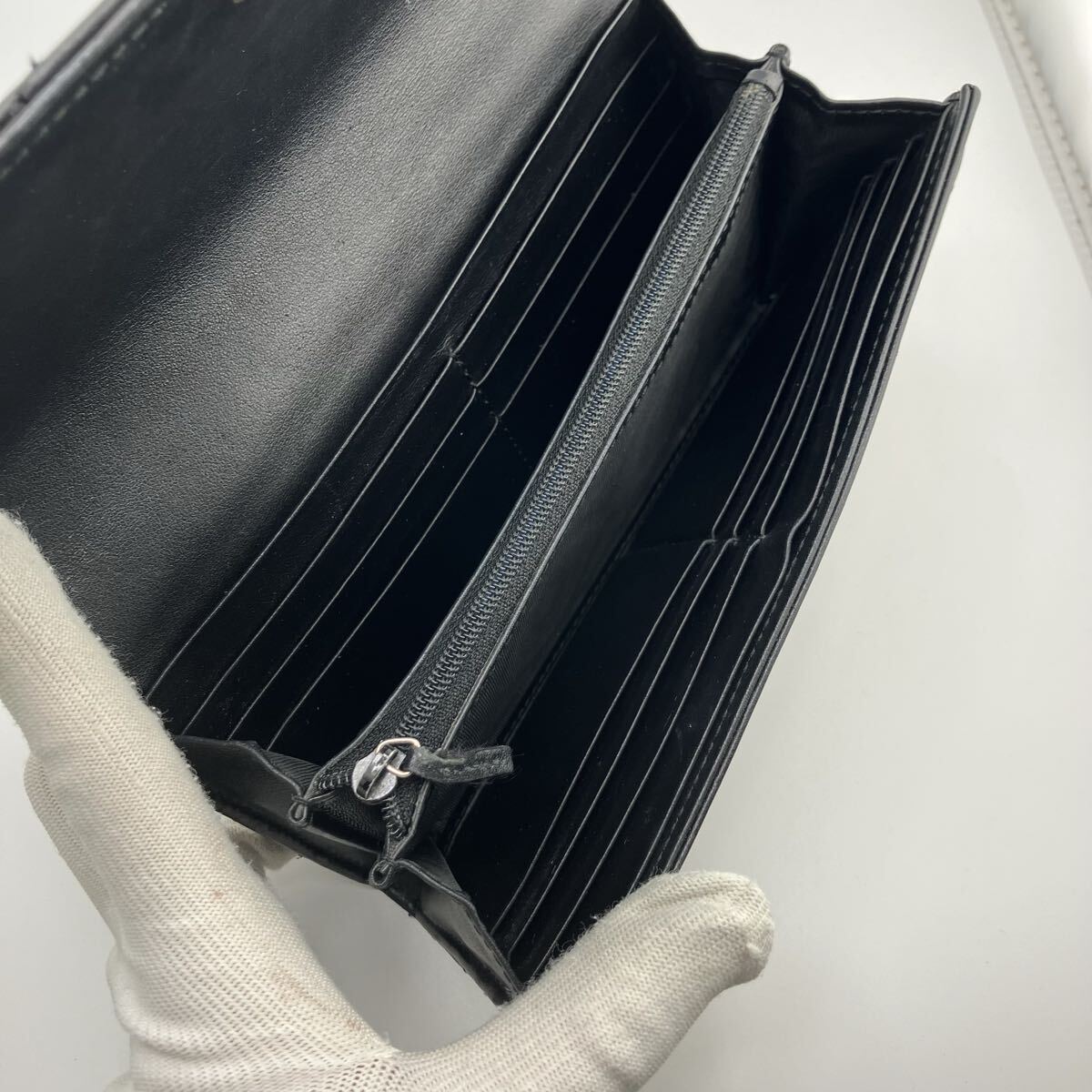 【美品】 GUCCI グッチ 長財布 ラウンドファスナー GGマーモント キルティング ブイステッチ ウォレット メンズ コンチネンタル 黒_画像7