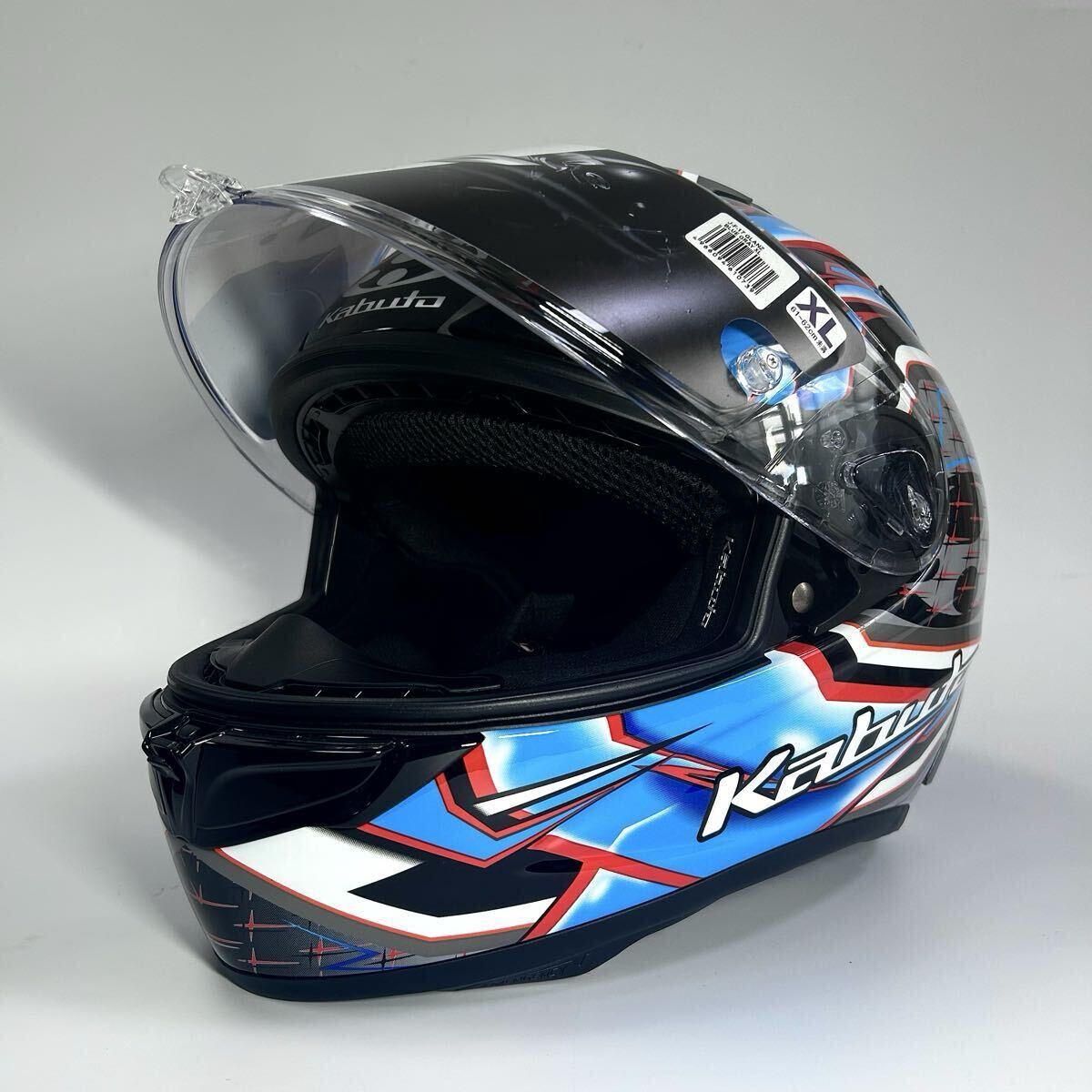 新品 FIM公認 OGK KABUTO F-17 GLANZ カブト F17 グランツ グラフィック ヘルメット BLUE GRAY DAF-1R 定価67100円 A71111-5_画像4