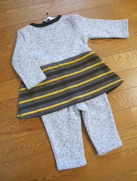 Champion・チャンピオン/ヘインズ☆キッズ80cm☆裏起毛♪かわいいワンピースデザインロンパース 未使用品_画像4