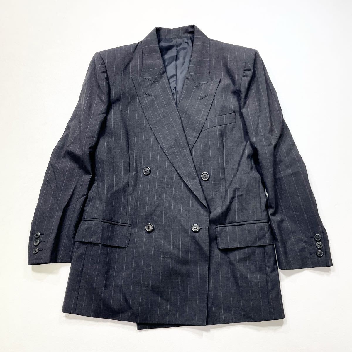 288 49AV JUNKO SHIMADA ストライプ ダブルジャケット サイズ9 テーラード フォーマル レディース フォーティーナイン アベニュー 51103Q_画像1