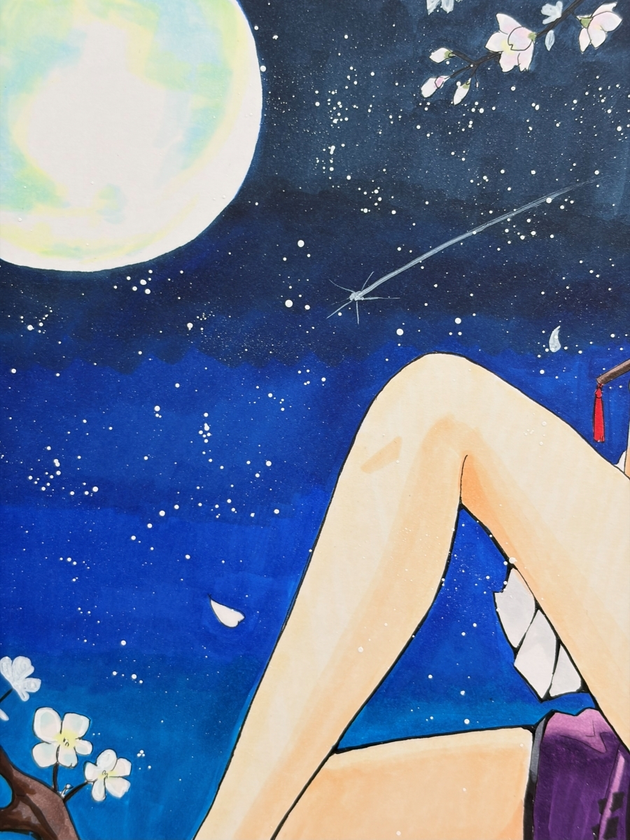  большой карточка для автографов, стихов, пожеланий такой же человек ручные иллюстрации / восток person Project.. фиолетовый / большой карточка для автографов, стихов, пожеланий размер исходная картина самый ..A008