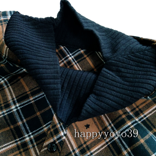 激安新品3L茶x黒チェック 長袖チュニック 重ね着風ワンピース薄手 大きいサイズ レイヤード ミセス 大きなサイズ ストレッチ ミセス_画像6