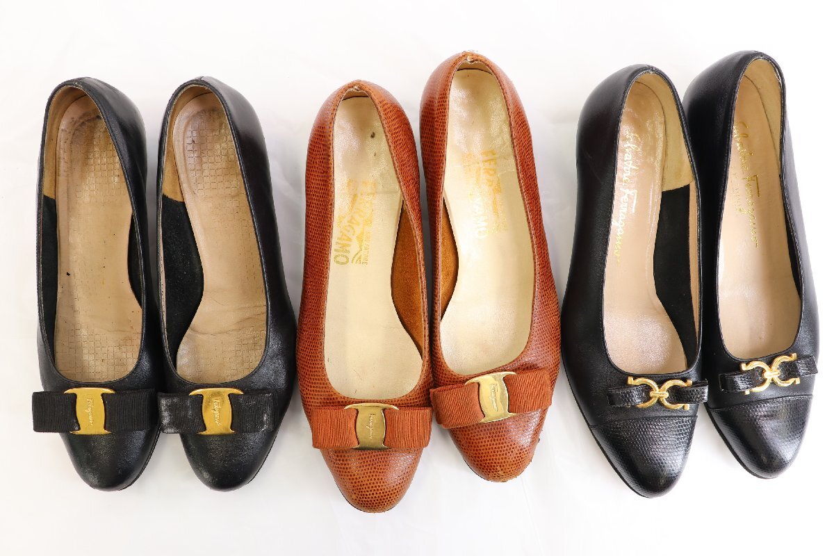 【24点】Salvatore Ferragamo フェラガモ パンプス サンダル ブーツ 等 シューズ 靴 サイズ 5 1/2 6 7 1/2 等 レディース まとめ 3722-SM_画像3