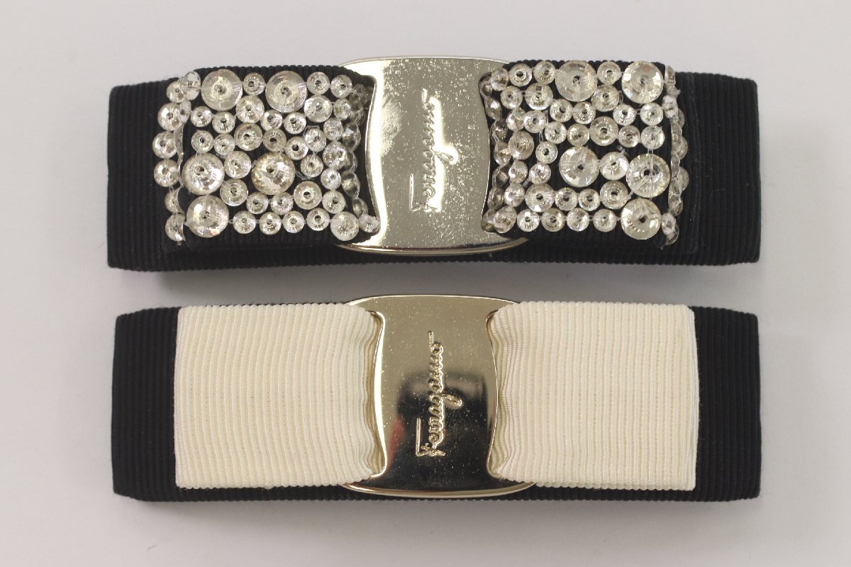 [2 пункт ]Salvatore Ferragamo Salvatore Ferragamo vala лента заколка Stone Vintage . останавливать аксессуары для волос 4313-K