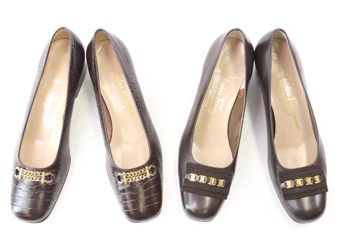 [14 пункт ]Salvatore Ferragamo Ferragamo туфли-лодочки / каблук / ботинки и т.п. обувь обувь размер 5 6 6 1/2 7 и т.п. женский продажа комплектом 4448-MM