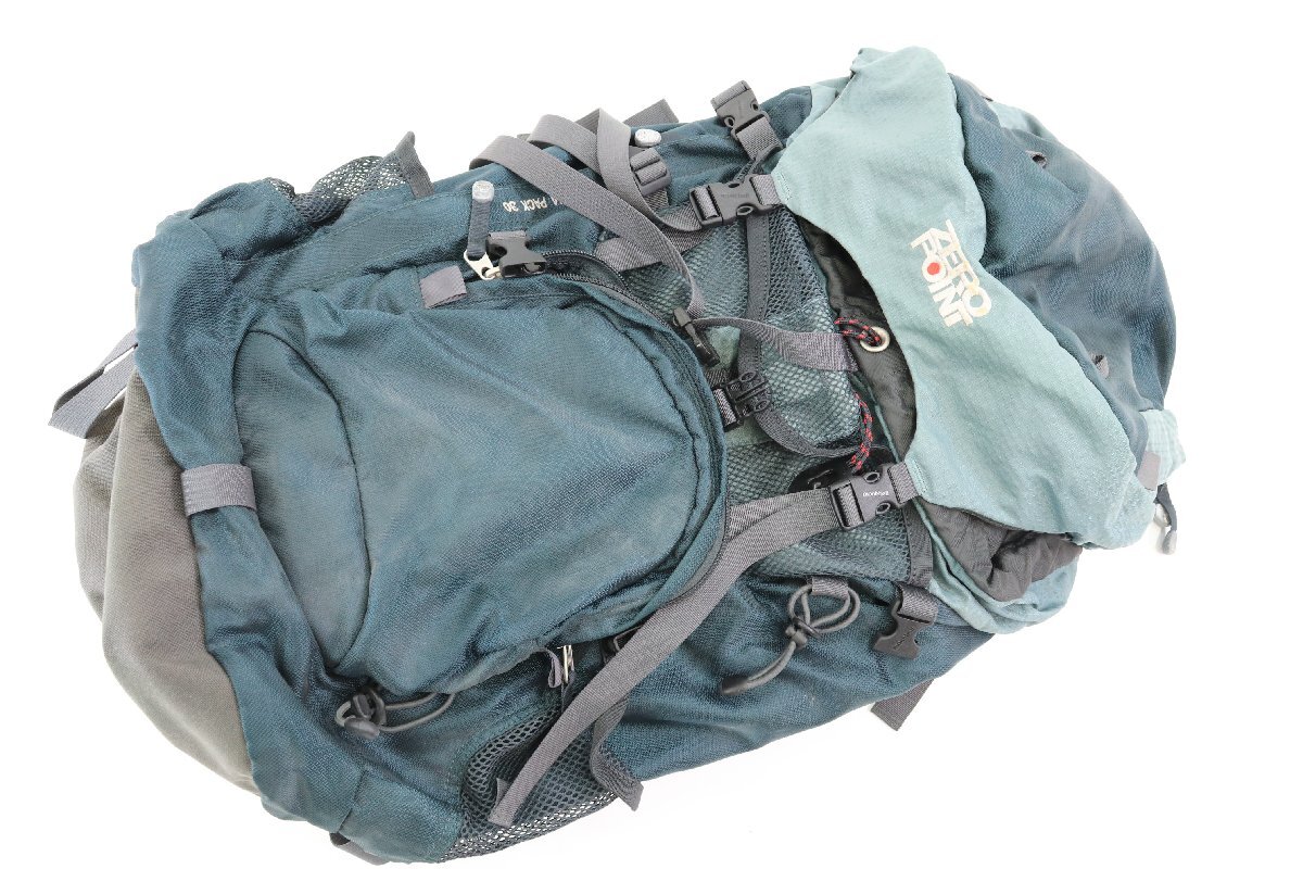 mont-bell ZEROPOINT ゼロポイント CHA CHA PACK 30 チャチャパック リュック バックパック 登山 アウトドア 鞄 グリーン系 3685-NY②_画像1