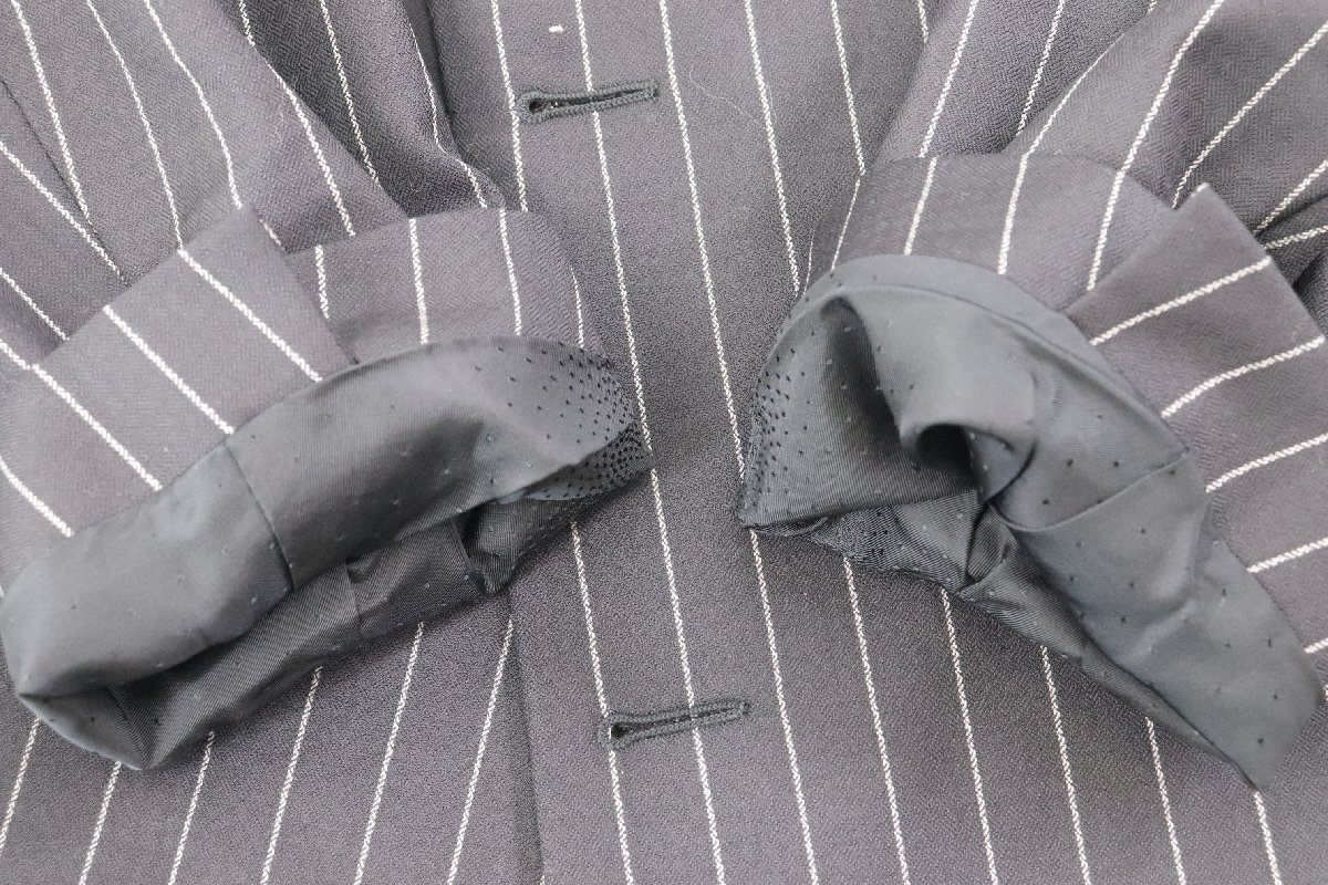 VERSACE ヴェルサーチ スーツ ジャケット スラックス サイズ 50 R ストライプ × ブラック メンズ 4647-NA_画像6