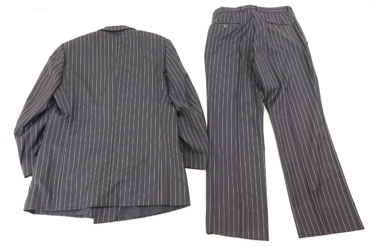 VERSACE ヴェルサーチ スーツ ジャケット スラックス サイズ 50 R ストライプ × ブラック メンズ 4647-NA_画像2