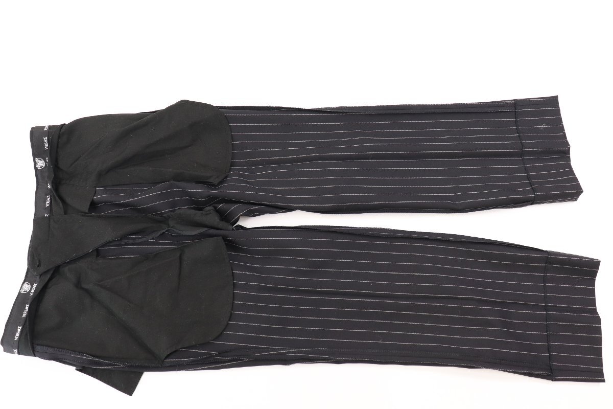 VERSACE ヴェルサーチ スーツ ジャケット スラックス サイズ 50 R ストライプ × ブラック メンズ 4647-NA_画像7