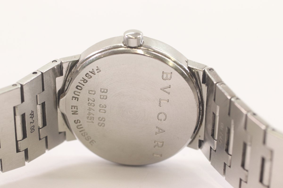 BVLGARI ブルガリ BB30SS ブルガリブルガリ クォーツ デイト ボーイズ 腕時計 黒文字盤 カレンダージャンク 4415-HA_画像2
