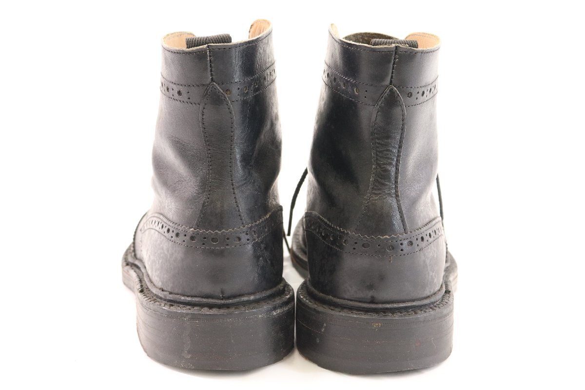 Tricker's トリッカーズ レザー ブーツ ショートブーツ レーズアップ 7ホール サイズ 7 1/2 シューズ ブラック 靴 くつ メンズ 4634-SM_画像3