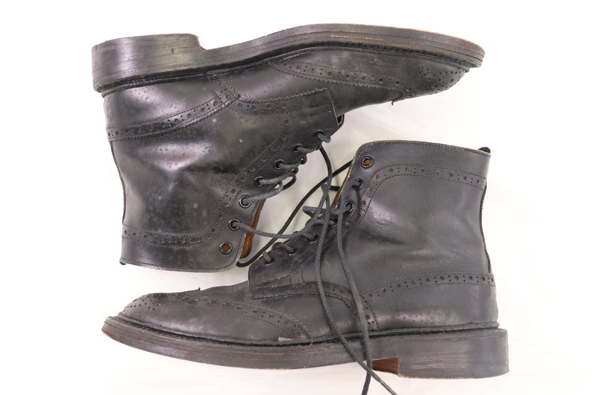 Tricker's トリッカーズ レザー ブーツ ショートブーツ レーズアップ 7ホール サイズ 7 1/2 シューズ ブラック 靴 くつ メンズ 4634-SM_画像9